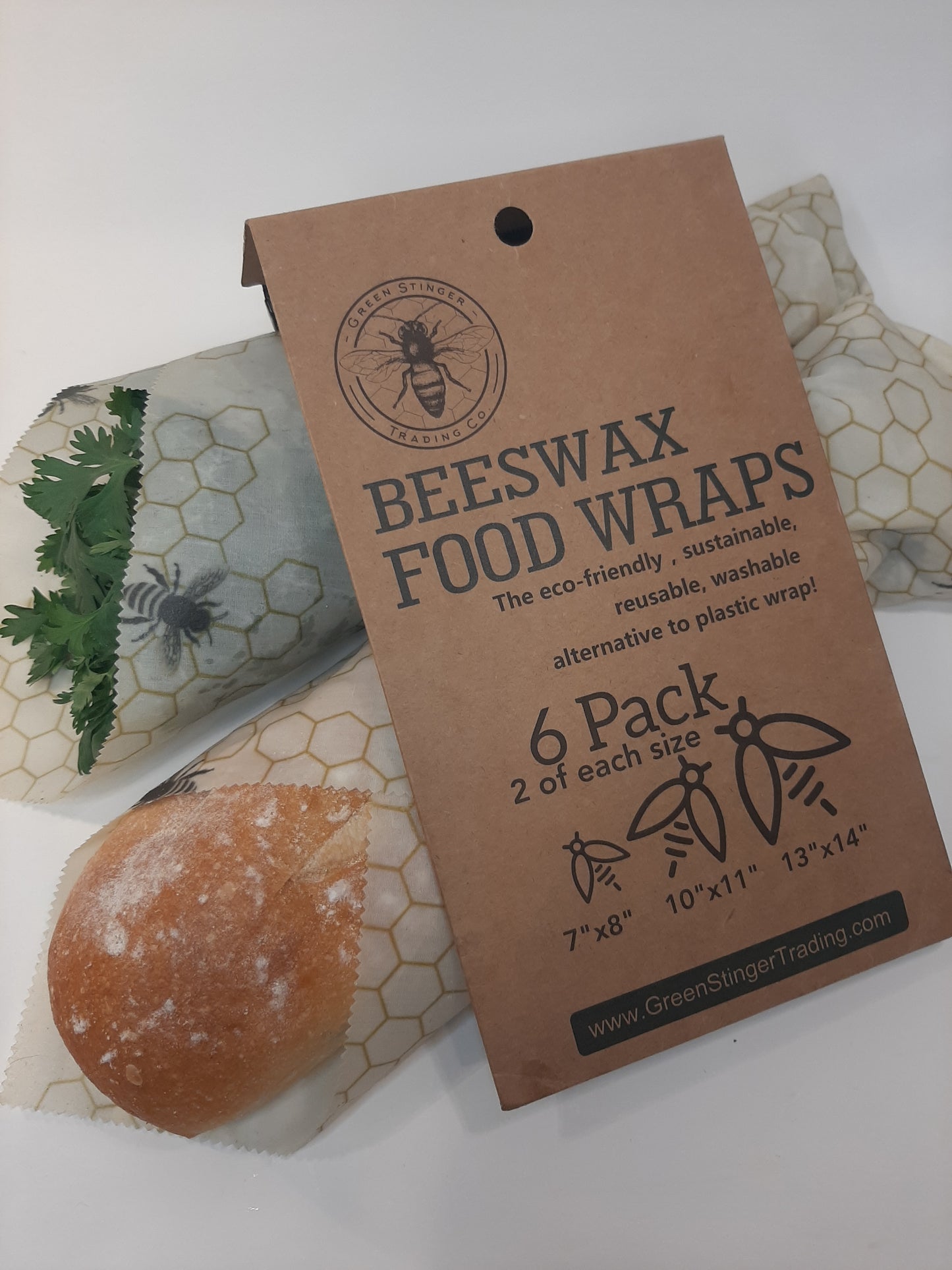 Beeswax Food Wraps. Set of 6 Natural, Biodegradable, Sustainable and Reusable!