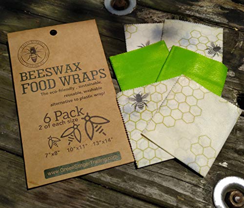 Beeswax Food Wraps. Set of 6 Natural, Biodegradable, Sustainable and Reusable!